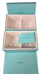 NIB Tiffany & Co lead crystal stemless wine glasses