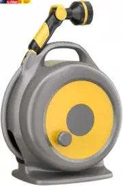 Retractable Garden Hose Reel, 22M,10-Pattern Spray Nozzle,Portable Design, Easy