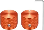 uxcell 2 Pcs Aluminium Potentiometer Knobs, 1/4" (6mm) Universal Volume Tone Control Knobs with Arrow Indicator for Guitar, 3/5" Red(20x15.5mm)