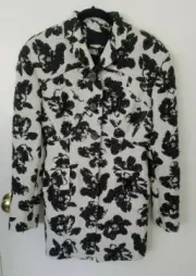 Proenza Schouler New with Tags Embriodered Black and White Coat. Size 4