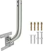 Outdoor Weather Station, Antenna, WiFi Extender Mounting Pole Bracket, Adjustable Pivot/Lock Bracket & J-Pipe Mast, Easy Installation, Solid Rustproof for Wall,Eave or Roof Mounting