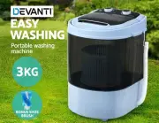 3KG Mini Portable Washing Machine Clothes Shoes Wash Top Load Spin Camp Caravan