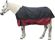 Gallopoff 1200D Ripstop Poly Medium Weight (200g Fill) Waterproof Winter Turnout Horse Blanket with Standard Neck Blackwine 81"