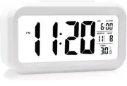 Digital Alarm Clock Battery Operated/Night Light/Indoor Temperature, Small Digit