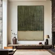 Handmade Oil Painting Canvas Wall Art Decoration Wabi-Sabi Style Retro Green Texture Abstract for Home Decor Stretched Frame Hanging Painting/Rolled Frameless