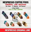 Nespresso Coffee 50 Pods Capsules 5 sleeves Original Line Machines - ALL FLAVORS
