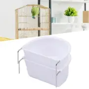 11CM D-CUP PLASTIC BIRD BUDGIE PARROT CAGE-HANG ON COOP FEEDER USH CUP HOOK U7E9