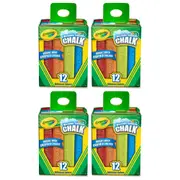4x 12PK Crayola Washable Coloured Sidewalk Chalk Drawing Art/Craft Draw Kids 4y+