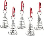 Outanaya 5pcs Aluminium Alloy Windproof Tent Stakes with Rope Tightener Tensioners Durable for Quick Setup and Secure Camping Tent Accessories