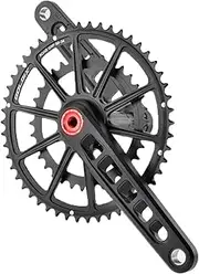 Bike Crankset, 165/170/172.5/175mm Hollow Integrated Road Bike Crankset 50-34T 52-36T 53-39T Chainring Durable Aluminum Alloy Crank Arm Set GXP Double Round Chainring Crank
