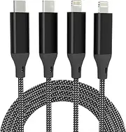 USB C to Lightning Cable 2Pack, 2M Type C to Lightning Cord [MFi Certified] iPhone Fast Charger Cording Nylon Braid USB-C Cable Compatible with iPhone 14 13 12 11 Pro Max Mini Xr Xs