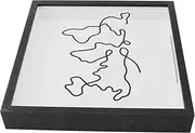 Travel Adventure Archive Shadow Box White Top Loading Storage Display Slot Picture 11.4 x 11.4 x 1.8in Family Exhibition (Svart)