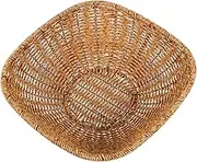 Imitation Rattan Woven Fruit Basket Elegant Kitchen Storage Container for Snacks and Bread for Home Organization and Decorative Use