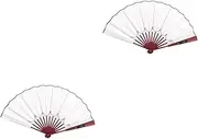 Alipis 2pcs Luminous Fan Folding Rave Fans Handheld Festival Wedding Disco Fans Hand Held Fan Foldable Sublimation Fan Small Light up Fan Holding Fan Prop Party Fan Decor Hand Fan Paper