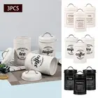 3pcs Bread Bin Tea Coffee Sugar Biscuit Jar Kitchen Canister Set Tin with Lid-