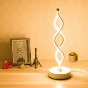 Bedside Lamp 3-Way Dimmable Spiral LED Table Lamp Nightstand Desk Reading Light