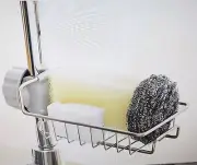 Kitchen Faucet Sponge Holder Metal Storage Rack Hanging Sink Caddy Or