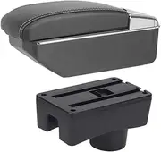 Auto Armrest Box Car Armrest Box for Toyota Aygo X 2022 Armrest Console Box Double Layer Storage Box Rechargeable with USB Cup Holder(A2 7USB)