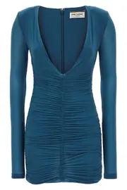 SAINT LAURENT Draped Jersey Dress 36 FR