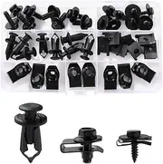 VooGenzek 40 Pieces Tin Nut Screw Nut Clip Kit, Car Body Undertray Fender Screws, Screw Nut Clip Snap Nut Set, U Type Body Screws, for Car, Black