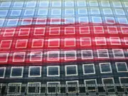 3 Yards Cotton Fabric - Northcott Banyan Batik Kilts & Quilts Squares Blu Rd Grn