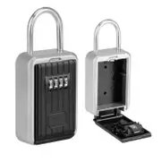 Secure Wall Mounted Password Key Box For Outdoor Use Metal Anti Theft Storage Box Regular Silver Black