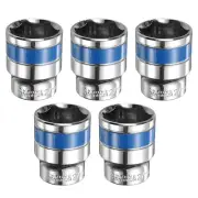 5pcs 1/2" Drive 6 Points Socket 27mm CR-V Metric Shallow Impact Socket