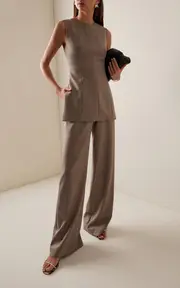 [SEV] High-Waisted Wool Wide-Leg Pants