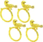 DOITOOL Metal Napkin Ring Set Bird Decorative Napkin Buckles for Dining Table Decor