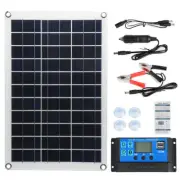 12V 20W Mono Solar Panel For Caravan Camping 10-100A Controller Charging USB