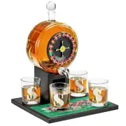 Roulette Whiskey Decanter Set, 60.9 Oz Casino-Style Slot Decanter with 4