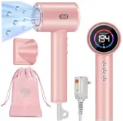 Professional Ionic Hair Dryer 1600W LED Display Adjustable Speed Blow Dryer