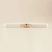 Chunky Chain Elastic Belt White & Gold - 60-80cm