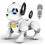 Remote Control Robot Dog Toy, RC Dog Programmable Smart Interactive Black White