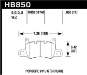Hawk Audi for Porsche 14-19 911 / 2016 Cayman / 17-19 Panamera PC Rear Brake Pad