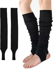 [AWOCAN] Women Knee High Socks Ballet Leg warmers Socks Knitted Stirrup Leg Warmers Thin Stacked Sunscreen Ballet Pile Up Sock