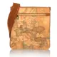 【Alviero Martini 義大利地圖包】扁型側背包中25cm-地圖黃