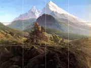 Art Caspar Friedrich Mountain Ceramic Mural Backsplash Bath Tile #2293