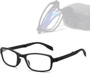 Portable Folding Reading Glasses for Men and Women, Flexible TR Frame Glasses, Anti Blue Light Computer Readers