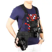 Multi Camera Carrier Harness Holster Dual Shoulder Strap Belt Holder Bracket