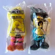 Big Bird Guy Smiley Vintage 1999 Sesame Street Mini Beans New Kelloggs Plush Lot