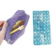 Fidget Pop Pencil Case - 2 Pack - 1x Blue/White & 1x Purple
