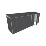 Build-A-Shed 1.2 x 5.2 x 2.0m Skillion Single Hinged Side Door Shed - Grey