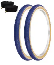 PAIR OF 24" x 1.75" PRO+ BMX BIKE BLUE GUM WALL Comp3 bicycle TIRE W/Tubes 65PSI
