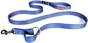 EzyDog Vario 4 Multifunction Dog Leash - 25mm Nylon Webbing Lead for Medium & Large Dogs - 4 Leashes in 1, Soft, Comfortable, Reflective, Carbon Snap Clip, (75mm - 180cm, Blue)