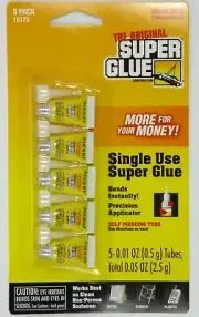 15175-12 SUPER GLUE Instant Adhesive Single Use Super Glue Mini Tubes, 5 pk