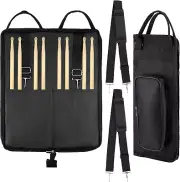 2 Pack Drumsticks Bag Holder Large Capacity Drum Sticks for Brushes Mallets
