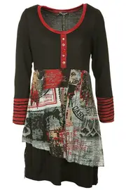 Print Graphic Tunic--THR-3204