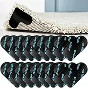 Rug Tape,16PCS Reusable Washable Rug Stoppers to Prevent Sliding, Double Sid Adhesive Non-Slip Carpet TapesTriangle Carpet Stickers for Area Rugs on Hardwood Floors Tile Floors