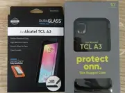 Onn - Alcatel TCL A3 Slim Rugged Case w/ Dura Glass Screen Protector